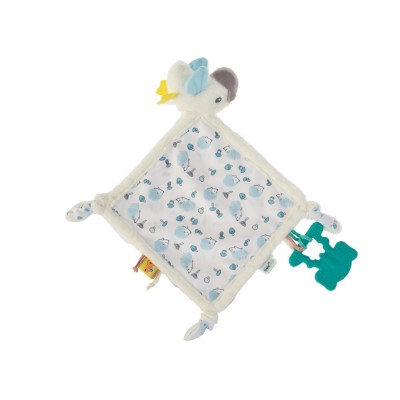 Jucarie dentitie cu paturica pathwork bird, babyjem, alb