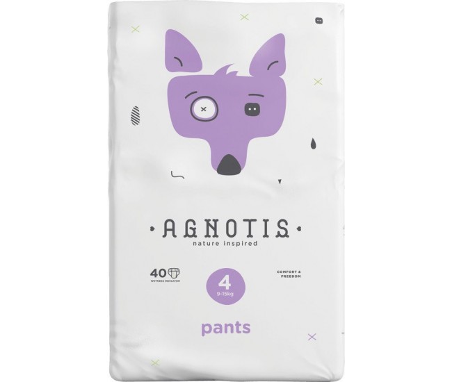 Scutece tip chilotel hipoalergenice agnotis pants, marimea nr. 4, 9-15 kg, 40 bucati Scutece tip chilotel hipoalergenice agnotis pants, marimea nr. 4, 9-15 kg, 40 bucati