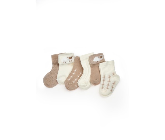 Set 6 perechi ciorapi nou-născut, bej, babycosy (marime: 6-12 luni) Set 6 perechi ciorapi nou-născut, bej, babycosy (marime: 6-12 luni)