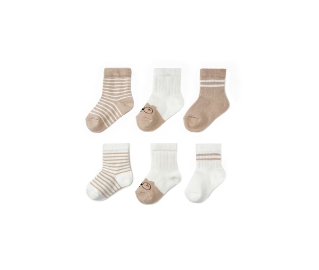 Set 6 perechi ciorapi nou-născut, maro, babycosy (marime: 0-6 luni) Set 6 perechi ciorapi nou-născut, maro, babycosy (marime: 0-6 luni)