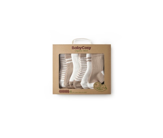 Set 6 perechi ciorapi nou-născut, mink, babycosy (marime: 12-24 luni) Set 6 perechi ciorapi nou-născut, mink, babycosy (marime: 12-24 luni)