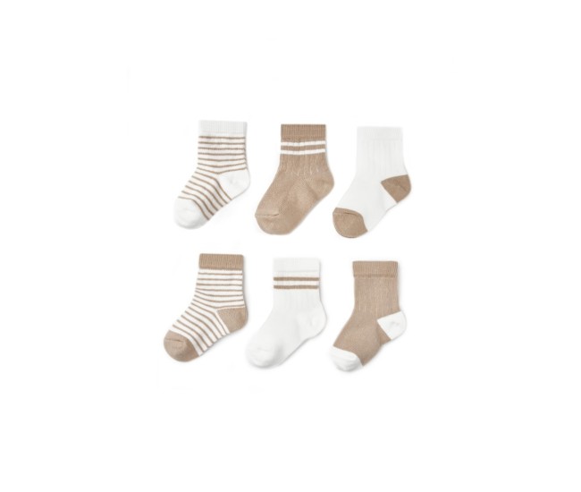 Set 6 perechi ciorapi nou-născut, mink, babycosy (marime: 12-24 luni) Set 6 perechi ciorapi nou-născut, mink, babycosy (marime: 12-24 luni)