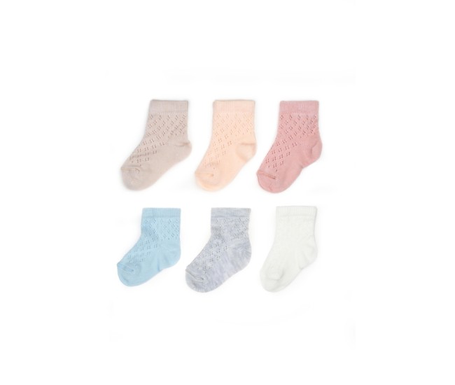 Set 6 perechi ciorapi nou-născut, mix, babycosy (marime: 6-12 luni) Set 6 perechi ciorapi nou-născut, mix, babycosy (marime: 6-12 luni)