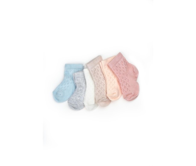 Set 6 perechi ciorapi nou-născut, mix, babycosy (marime: 6-12 luni) Set 6 perechi ciorapi nou-născut, mix, babycosy (marime: 6-12 luni)