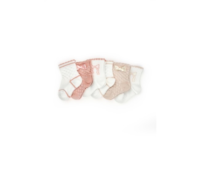 Set 6 perechi ciorapi nou-născut, powder, babycosy (marime: 6-12 luni) Set 6 perechi ciorapi nou-născut, powder, babycosy (marime: 6-12 luni)