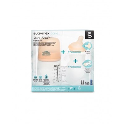 Set biberon anticolici 180 ml + tetină cu debit variabil + săculeț silicon zero zero suavinex
