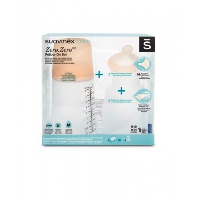 Set biberon anticolici 270 ml + tetină cu debit mediu + săculeț silicon zero zero suavinex