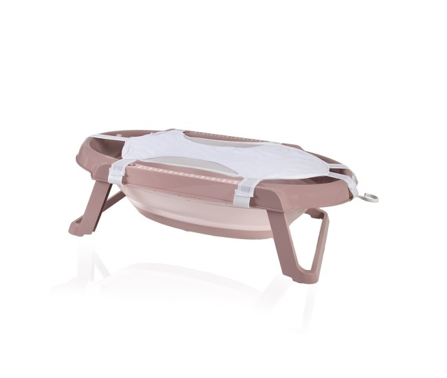 Set cadita pliabila de baie babyjem, 5 piese, somon Set cadita pliabila de baie babyjem, 5 piese, somon