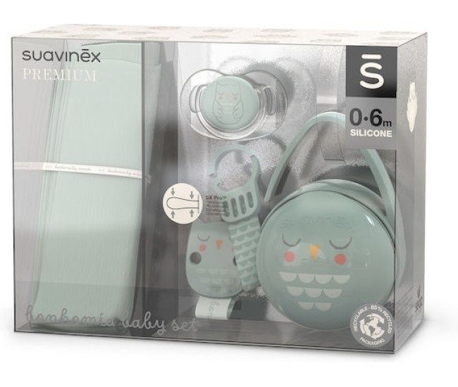 Set cadou bonhomia 4 piese, menta, suavinex Set cadou bonhomia 4 piese, menta, suavinex