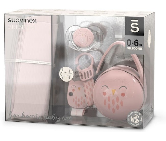 Set cadou bonhomia 4 piese, roz, suavinex Set cadou bonhomia 4 piese, roz, suavinex