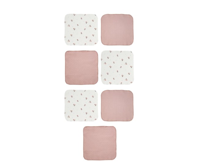 Set de 7 batistute din bumbac pentru bebelusi, babycosy, 25cmx25cm, roz Set de 7 batistute din bumbac pentru bebelusi, babycosy, 25cmx25cm, roz