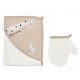 Set de baie cu prosop si manusa girafa, babycosy, mink Set de baie cu prosop si manusa girafa, babycosy, mink