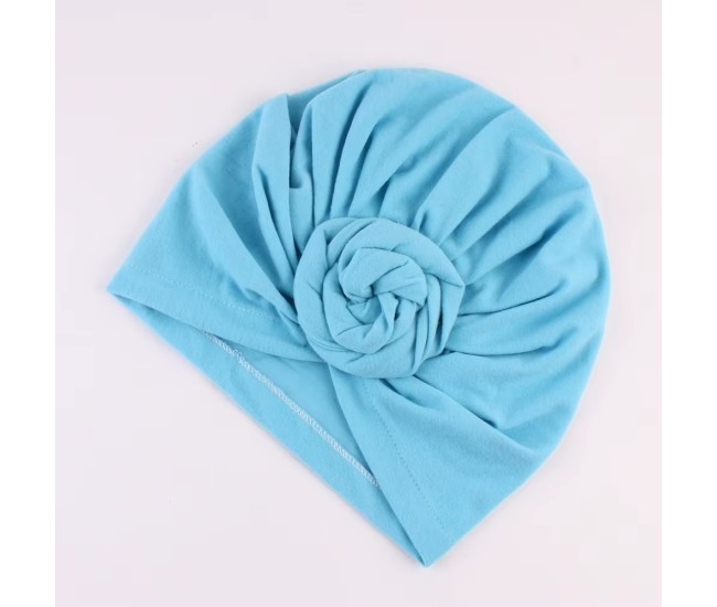 Set turbane mama-copil cu pampoane, bleu