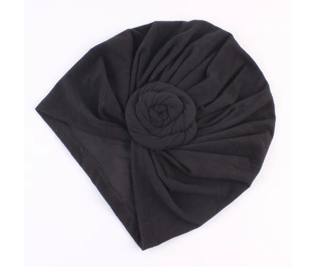 Set turbane mama-copil cu pampoane, negru