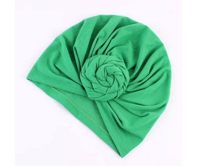 Set turbane mama-copil cu pampoane, verde