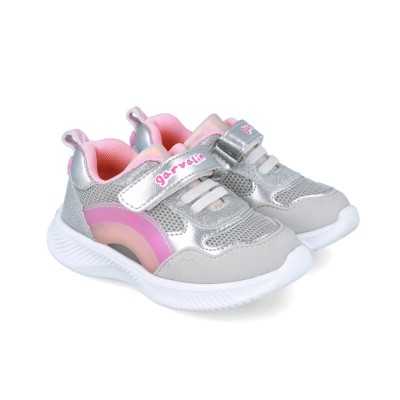 Sneakers cu leduri si curcubeu garvalin 252801, argintiu (marime: 30)