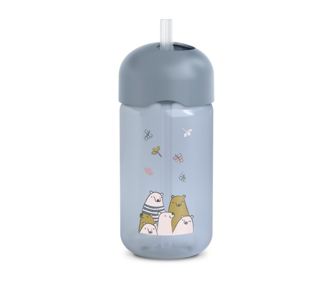 Sticlă de apă fără picurare, bears, 340 ml, albastru, suavinex