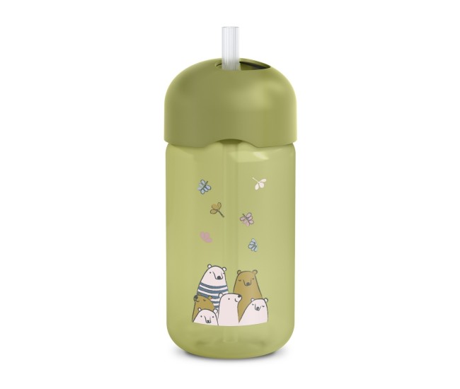 Sticlă de apă fără picurare, bears, 340 ml, verde, suavinex