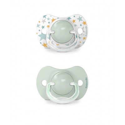 Suzetă fiziologică sx pro din silicon, 2 buc 6-18 luni verde dreams