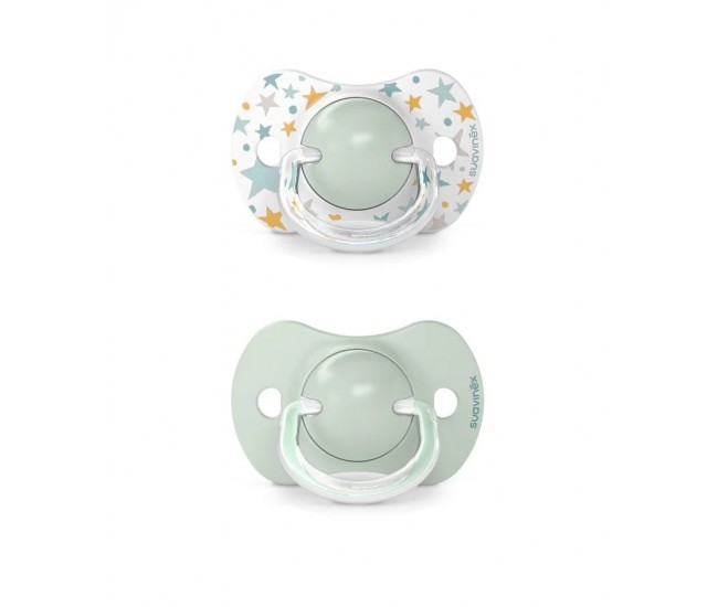 Suzetă fiziologică sx pro din silicon, 2 buc 6-18 luni verde dreams Suzetă fiziologică sx pro din silicon, 2 buc 6-18 luni verde dreams