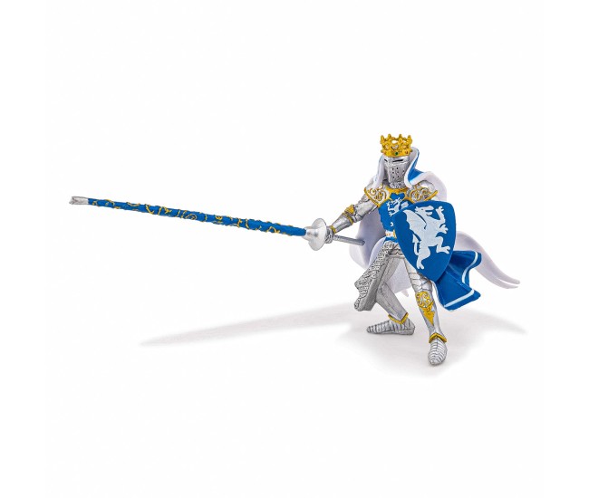 Papo figurina rege cu blazon dragon albastru Papo figurina rege cu blazon dragon albastru