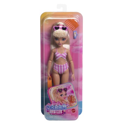 Barbie dream besties papusa barbie malibu la plaja cu accesorii