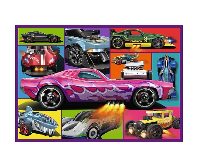 Puzzle trefl 4x250 hot wheels masini de curse Puzzle trefl 4x250 hot wheels masini de curse
