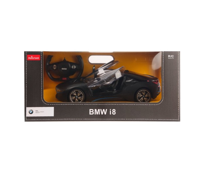 Masina cu telecomanda bmw i8 negru scara 1 la 14 Masina cu telecomanda bmw i8 negru scara 1 la 14