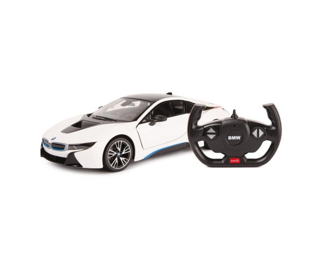 Masina cu telecomanda bmw i8 alb scara 1 la 14 Masina cu telecomanda bmw i8 alb scara 1 la 14