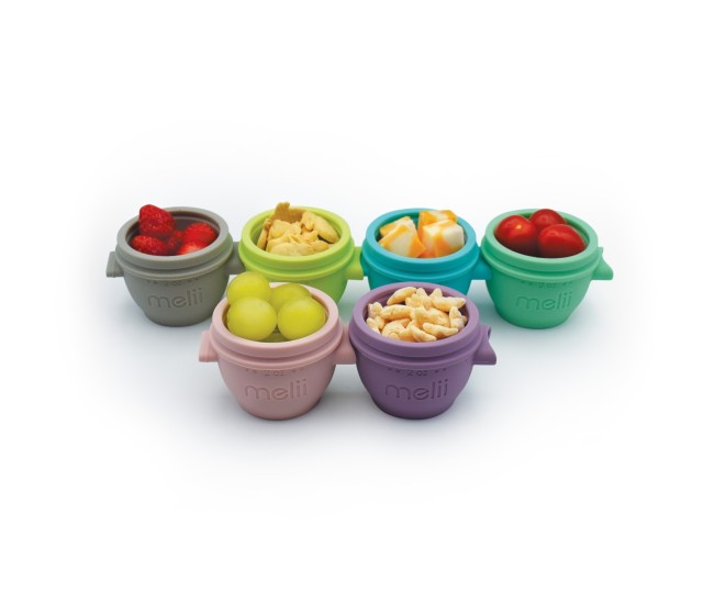 Set 6 recipiente silicon snap&go, melii, 59 ml