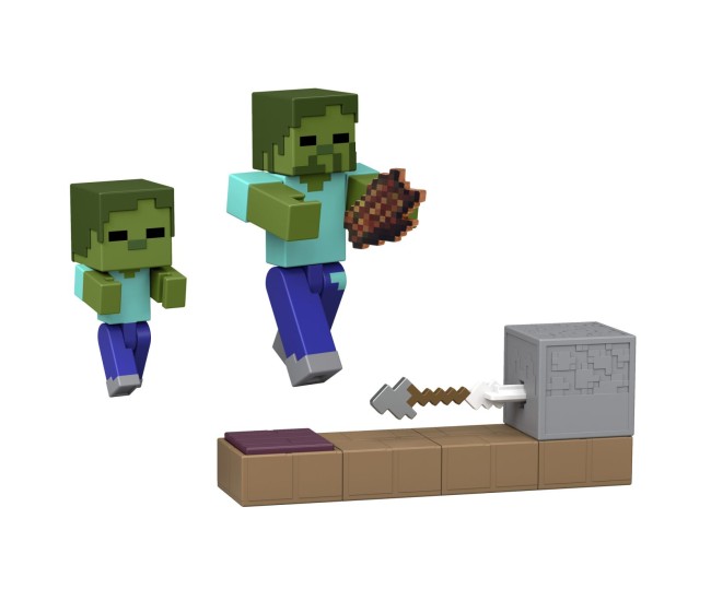 Minecraft redstone charged set capcana cu sageti pentru zombi figurina cu accesorii