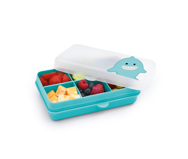 Cutie snack 6 compartimente, melii, print rechin Cutie snack 6 compartimente, melii, print rechin