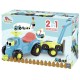Ecoiffier set tractor ride cu remorca si cositoare