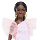 Papusa barbie fashionista afro-americana cu rochie peach Papusa barbie fashionista afro-americana cu rochie peach