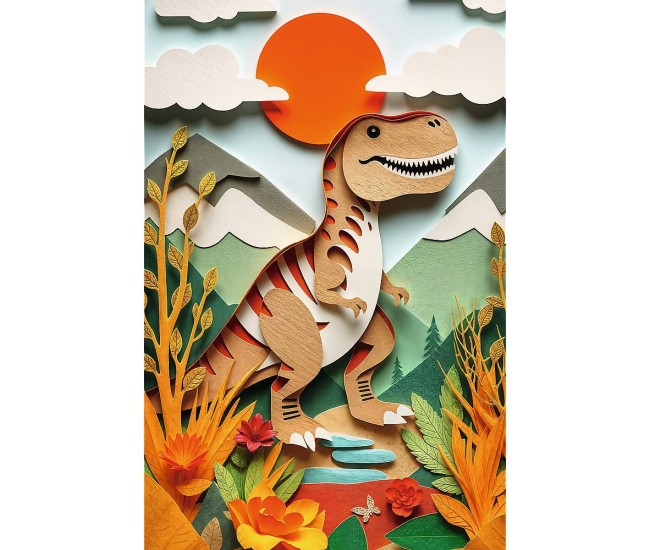Puzzle trefl 160 paper art 3d dinozaur Puzzle trefl 160 paper art 3d dinozaur