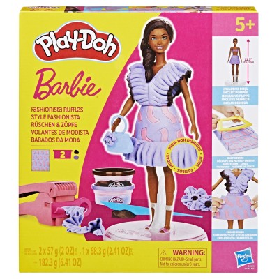 Play doh barbie set plastelina barbie fashionista ruffles creatii vestimentare