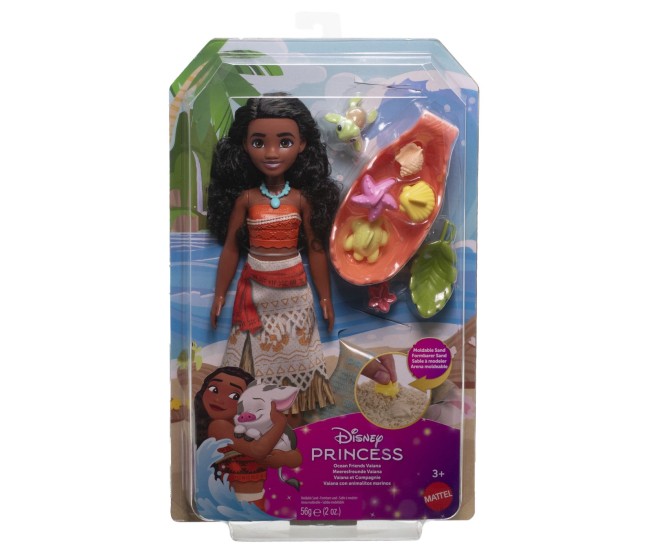 Disney princess set papusa vaiana si prietenii din ocean cu nisip modelabil si accesorii