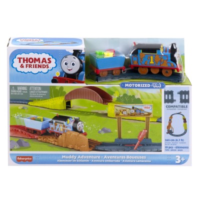 Thomas set de joaca cu locomotiva muddy motorizata si accesorii