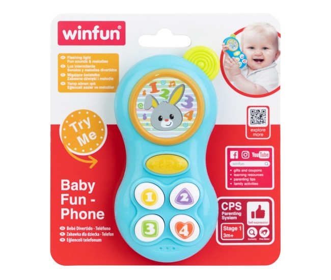 Winfun telefon pentru bebelusi albastru Winfun telefon pentru bebelusi albastru