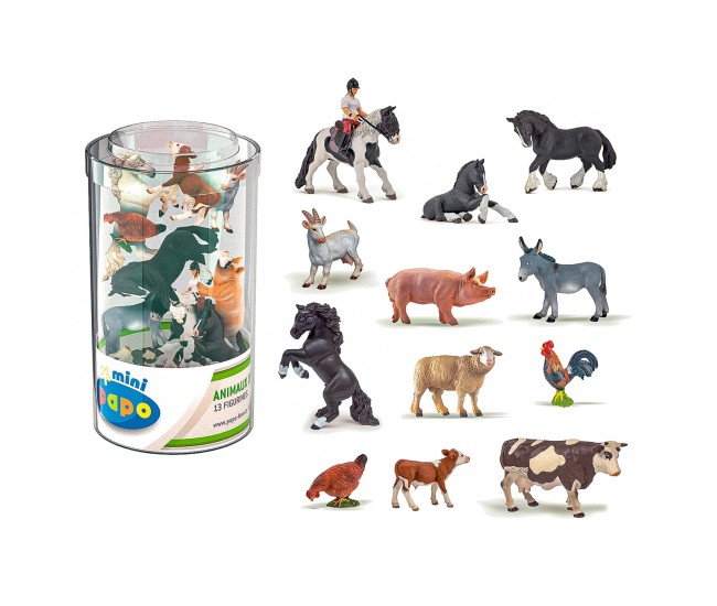 Papo figurina set 13 minifigurine animale ferma Papo figurina set 13 minifigurine animale ferma