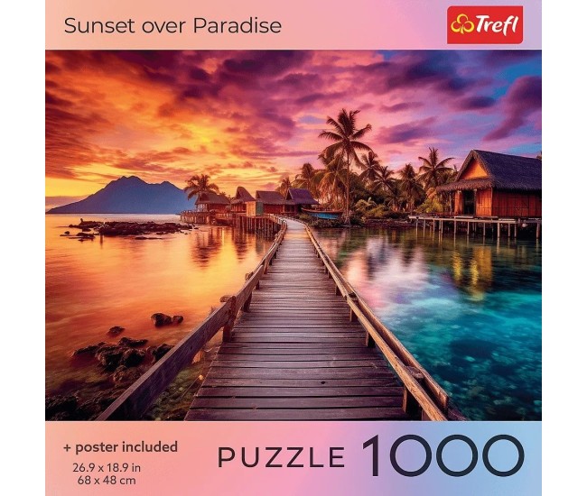 Puzzle trefl 1000 colectia sua apus de soare peste paradis poster inclus Puzzle trefl 1000 colectia sua apus de soare peste paradis poster inclus