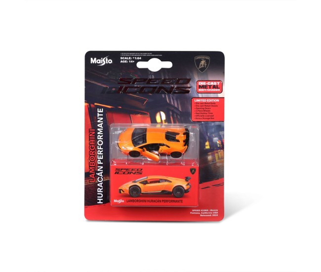 Maisto masinuta metalica speed icons lamborghini huracan performante orange scara 1 la 64