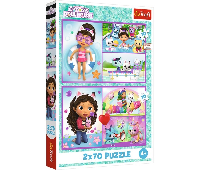 Puzzle trefl 2x70 gabbys dollhouse aventurile lui gabby Puzzle trefl 2x70 gabbys dollhouse aventurile lui gabby
