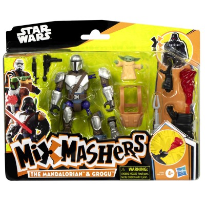 Star wars mix mashers deluxe set figurina mandalorian and grogu 12cm si accesorii
