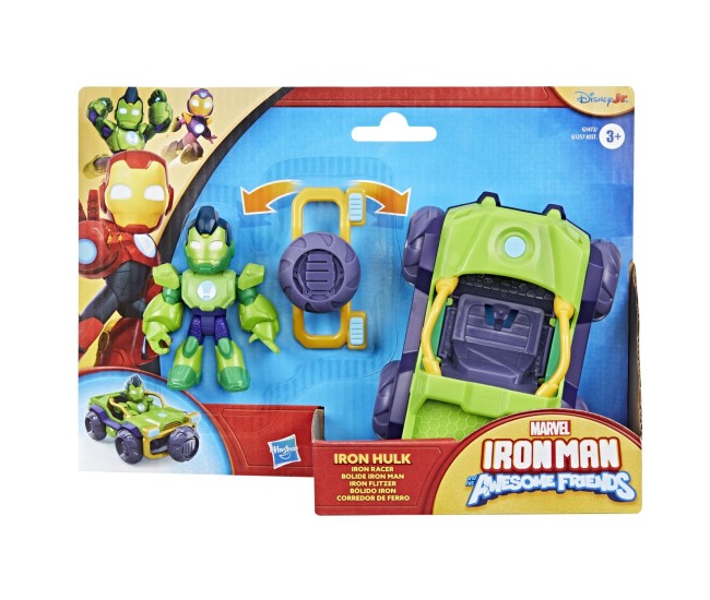 Marvel iron man si prietenii sai uimitori set vehicul si figurina iron hulk