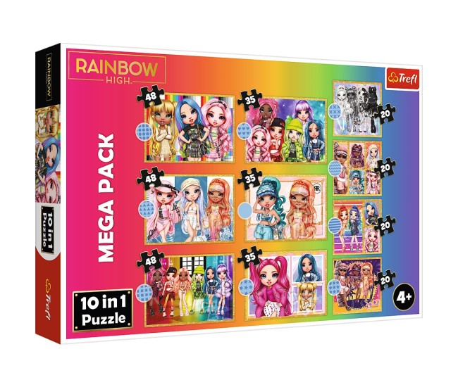Puzzle trefl 10in1 rainbow high papusile fashion Puzzle trefl 10in1 rainbow high papusile fashion