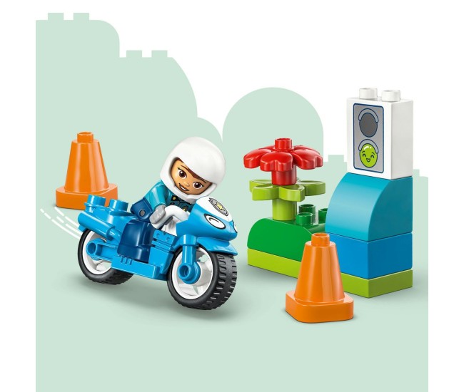 Lego duplo motocicleta albastra de politie 10471