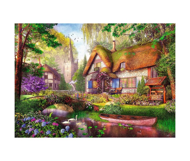 Puzzle trefl 1000 premium plus tea time casuta din padure Puzzle trefl 1000 premium plus tea time casuta din padure