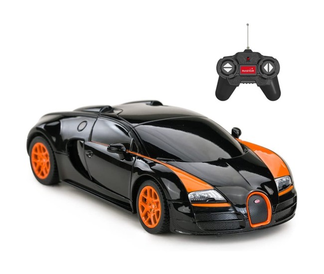 Masina cu telecomanda bugatti grand sport vitesse negru cu scara 1 la 18