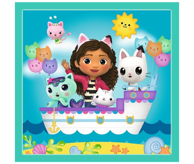 Puzzle trefl 3in1 gabbys dollhouse activitatile lui gabby Puzzle trefl 3in1 gabbys dollhouse activitatile lui gabby